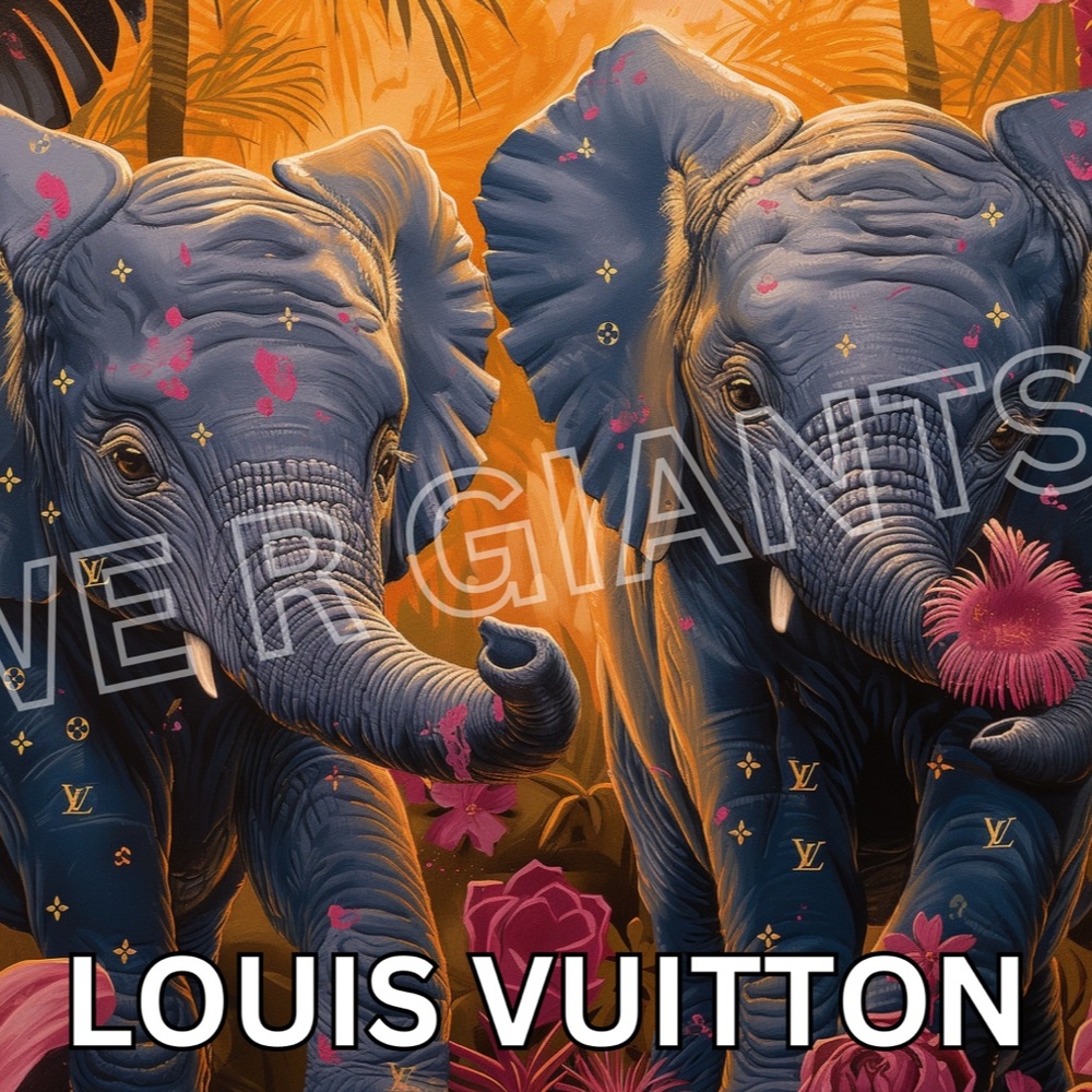 Stunning Elephant Louis Vuitton Wall Art 17x11 Print Wall Decor Vuitton Art